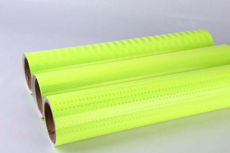 Fluorescent Yellow Reflective Honeycomb PVC Vinyl Sheeting - 